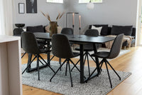 Spisestol Polar & Inca 2-pakk + Rektangulært spisebord 160 x 85 – svart