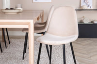 Spisegruppe Slider & Polar 170 x 95 + spisestol 2-pakk – hvitvasket og beige