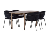 Spisegruppe Selma & Andy 2-pakk + Ovalt 180 x 90 – svart og natur