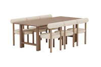 Spisegruppe Count & Tillo 220 x 100 2-pakk – brun og hvit