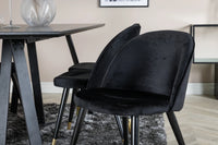 Spisegruppe Marina & Velvet 180 x 90 2-pakk – svart