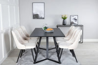 Spisegruppe Marina 180 x 90 2-pakk – svart og beige