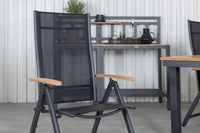 Posisjonsstol Panama 2-pakk + Rektangulært spisebord 152 x 90 – svart