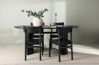 Spisestol Montros & Isolde 2-pakk + Spisebord ovalt 180 x 90 – svart