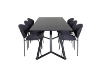 Spisestol Vault & Marina 2-pakk + Rektangulært spisebord 180 x 90 – svart