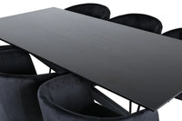 Spisegruppe Berit & Piazza 180 x 90 – svart