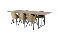 Spisegruppe Padang & Velvet 250 x 100 2-pakk – natur og grønn