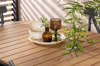 Spisebord Holmbeck & Tablas 200 x 90 + spisestol 2-pakk – natur og mørk grå
