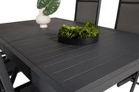 Posisjonsstol Break & Marbella 2-pakk + Rektangulært spisebord 160 x 100 – svart