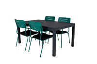 Spisegruppe Nicke & Marbella 2-pakk + Spisebord 160 x 100 – grønn og svart