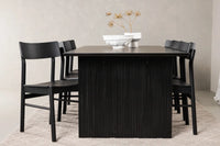 Spisestol 2-pakk + rektangulært spisebord 200 × 100 – svart