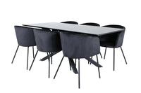 Spisegruppe Berit & Piazza 180 x 90 – svart
