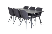 Spisebord Sleek & Gemma 195 x 95 + spisestol 2-pakk – svart