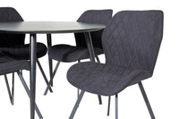 Spisestol 2-pakk + Rundt spisebord ⌀115 – svart