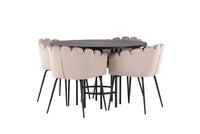 Spisegruppe Limhamn & Copenhagen rund ⌀115 – beige og svart