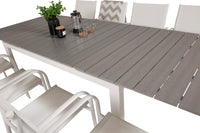 Spisegruppe Levels & Santorini 160 x 100 + 2-pakk spisestol – hvit
