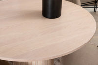 Spisegruppe Bianca & Velvet rund ⌀110 + 2-pakk spisestoler – whitewash og beige