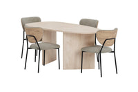 Spisestol Butterfly & Grönvik 2-pakk – beige + Spisebord ovalt 180 x 90 – natur