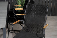 Spisegruppe rektangulært spisebord 160 x 100 + spisestol 2-pakk – svart