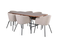 Spisegruppe Berit & Uno 200 x 90 – beige og natur