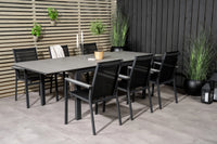 Spisegruppe Levels & Parma rektangulær 160 x 100 + spisestoler 2-pakk – svart