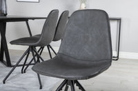 Spisestol Polar & Marina 2-pakk + Rektangulært spisebord 180 x 90 – svart