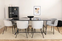 Spisegruppe Berit & Leif 200 x 90 – grå og svart