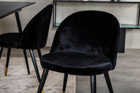 Spisebord rektangulært 120 x 80 + spisestol 2-pakk – svart