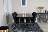 Spisebord Gold & Gemma 180 x 85 + spisestol 2-pakk – svart