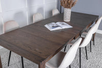 Spisegruppe Slider & Polar 170 x 95 + spisestol 2-pakk – natur og beige