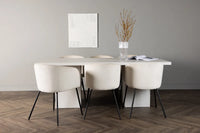Spisegruppe Berit & Olga 200 x 90 – beige og hvit