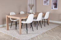 Spisegruppe Slider & Polar 170 x 95, 2-pakk – hvitvasket og hvit