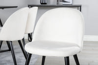 Spisebord Marina & Velvet 180 x 90 + 2-pakk spisestol – svart og krem