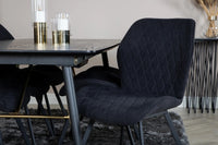 Spisebord Gold & Gemma 180 x 85 + spisestol 2-pakk – svart