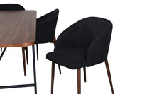 Spisestol Arch & Uno 2-pakk – svart + spisebord rektangulært 200 x 90 – natur