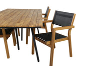 Spisestol Venice & Chan 2-pakk + rektangulært spisebord 200 × 100 – natur