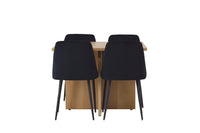 Spisegruppe Leo & Night 100 x 100 2-pakk – natur og svart