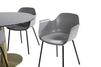 Spisegruppe Comfort & Estelle 2-pakk + Rundt ⌀106 – grå og mørkegrå
