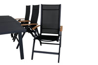 Posisjonsstol Panama & Marbella 2-pakk + Spisebord 160 x 100 – svart