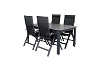 Posisjonsstol Albany & Levels 2-pakk + Spisebord 160 x 100 – svart