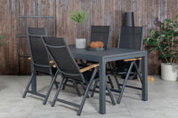 Posisjonsstol Panama & Marbella 2-pakk + Spisebord 160 x 100 – svart