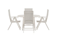Spisestol Break & Giardini 2-pakk + Spisebord rundt Ø120 – beige