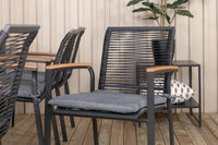 Spisestol Dallas & Panama 2-pakk + rektangulært spisebord 224 x 100 – svart