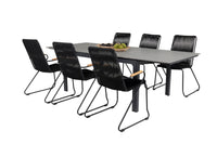 Spisegruppe rektangulært spisebord 160 x 100 + spisestol 2-pakk – svart