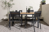 Spisestol Copacabana & Break 2-pakk + Rektangulært spisebord 150 x 90 – svart og mørkegrå