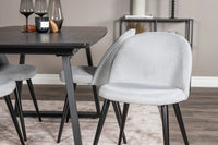 Spisegruppe Inca & Velvet 160 x 85 med 2-pakk spisestoler – svart og lys grå