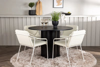 Spisegruppe Olivia ⌀110 2-pakk – svart og beige
