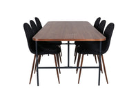 Spisegruppe Uno & Polar 200 x 90 + 2-pakk spisestoler – natur og svart