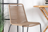 Kafébord Cane & Lindos ⌀80 + spisestol 2-pakk – natur og brun