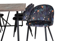 Spisegruppe Padang & Velvet 250 x 100 + 2-pakk spisestoler – natur og svart